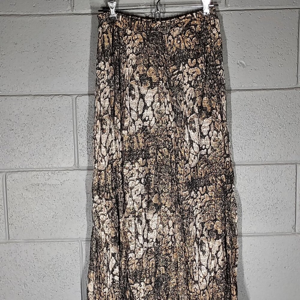 Reba Metallic Snake Print Polyester Lined Maxi Sk… - image 1